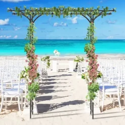 Trädgårdsport, 6.5x1.7x6.8 ft, Svart