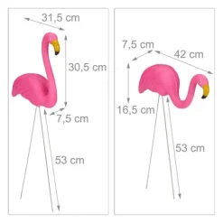 Trädgårdsprydnad Set, Flamingo, 70x31,5x7,5 cm, Rosa
