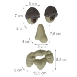 Trädgårdsprydnad, Trädansikte Dekoration, 8.5x12.5x2 cm, Beige