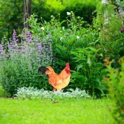 Trädgårdsprydnad, Tupp, 34x30x11 cm, Brun