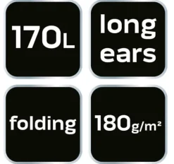 Trädgårdspåse 170 liter, långa handtag, vikbar, 180 g/m2