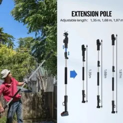 Trädgårdssaxar, Rostfritt stål, 80 cm längd, Kompatibel med 8605-modellen, Skarpa klippblad, CE-certifierad