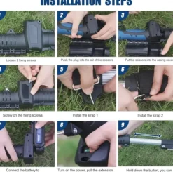 Trädgårdssaxar, Rostfritt stål, 80 cm längd, Kompatibel med 8605-modellen, Skarpa klippblad, CE-certifierad