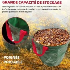 Trädgårdssäck - TD - 2 x 272L - Fällbar - Väderbeständig - Lätt och praktisk