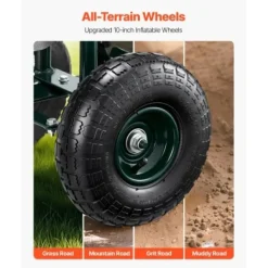 Trädgårdssits med hjul, 81x48x69 cm, Grön, Justerbar höjd Förvaring