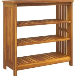 Trädgårdsskab med hylla Brun 75 x 35 x 70cm Massivt Akaciaträ