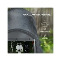 Trädgårdsskjul - MUVOE - 3x3m - UV-skydd - Galvaniserat stål - Två zip-up dörrar