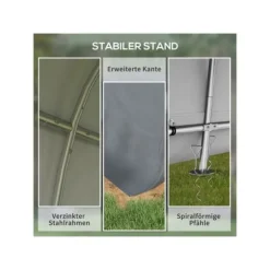 Trädgårdsskjul - MUVOE - 3x3m - UV-skydd - Galvaniserat stål - Två zip-up dörrar