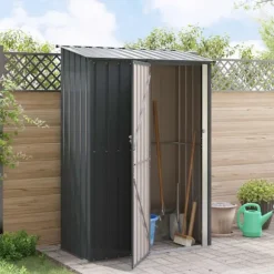 Trädgårdsskjul Antracit 140,5 x 74 x 200 cm Metall