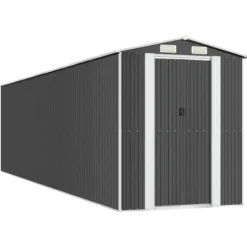 Trädgårdsskjul antracit 192x772x223 cm galvaniserat stål