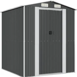 Trädgårdsskjul antracit 192x191x223 cm galvaniserat stål