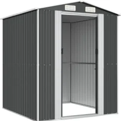 Trädgårdsskjul antracit 192x191x223 cm galvaniserat stål