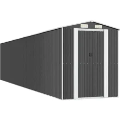 Trädgårdsskjul antracit 192x938x223 cm galvaniserat stål