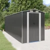 Trädgårdsskjul antracit 192x606x223 cm galvaniserat stål