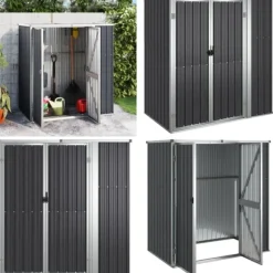 Trädgårdsskjul antracit 161x89x161 cm galvaniserat stål - Redskapsbod - Redskapsbodar - Home & Living