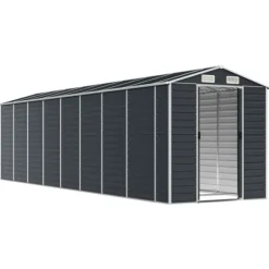 Trädgårdsskjul antracit 191x725x198 cm galvaniserat stål