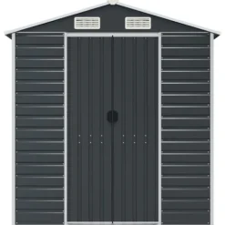 Trädgårdsskjul antracit 191x725x198 cm galvaniserat stål