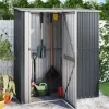 Trädgårdsskjul antracit 180,5x97x209,5 cm galvaniserat stål