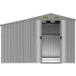 Trädgårdsskjul av galvaniserat stål | Färg: Grå | Storlek: 277x192,5x179 cm