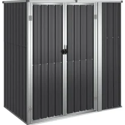 Trädgårdsskjul av galvaniserat stål för förvaring | Färg: Antracit | Storlek: 161x89x161 cm