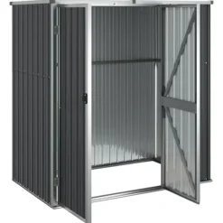 Trädgårdsskjul av galvaniserat stål för förvaring | Färg: Antracit | Storlek: 161x89x161 cm