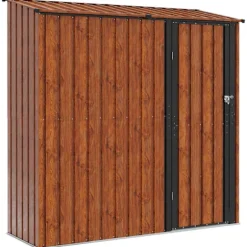 Trädgårdsskjul Brun 203,5 x 73 x 200 cm Metall