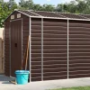 Trädgårdsskjul brun 191x725x198 cm galvaniserat stål