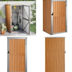 Trädgårdsskjul brun 88x89x161 cm galvaniserat stål - Redskapsbod - Redskapsbodar - Home & Living