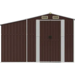 Trädgårdsskjul brun 277x279x179 cm galvaniserat stål