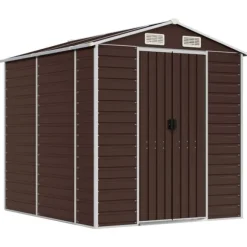 Trädgårdsskjul brun 191x215x198 cm galvaniserat stål