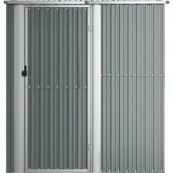 Trädgårdsskjul grå 180,5x97x209,5 cm galvaniserat stål