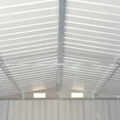 Trädgårdsskjul grå 257x990x181 cm galvaniserat stål - Trädgårdsskjul - Utomhusskjul - Home & Living