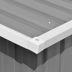 Trädgårdsskjul grå 257x990x181 cm galvaniserat stål - Trädgårdsskjul - Utomhusskjul - Home & Living