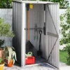 Trädgårdsskjul grå 118,5x97x209,5 cm galvaniserat stål