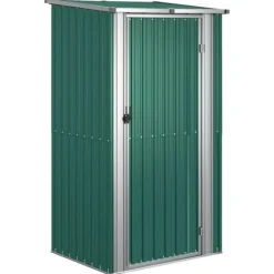 Trädgårdsskjul grön 118,5x97x209,5 cm galvaniserat stål