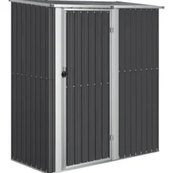 Trädgårdsskjul i galvaniserat stål - Förvaring av verktyg | Färg: Antracit | Storlek: 180,5x97x209,5 cm