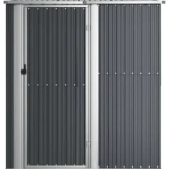 Trädgårdsskjul i galvaniserat stål - Förvaring av verktyg | Färg: Antracit | Storlek: 180,5x97x209,5 cm