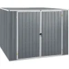Trädgårdsskjul i galvaniserat stål - Förvaringslösning för verktyg | Färg: Grå | Storlek: 195x198x159 cm
