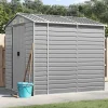 Trädgårdsskjul i galvaniserat stål - Förvaringslösning | Färg: Ljusgrå | Storlek: 191x215x198 cm