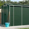 Trädgårdsskjul i galvaniserat stål - Utomhusförvaring för verktyg | Färg: Grön | Storlek: 191x725x198 cm