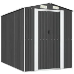 Trädgårdsskjul i galvaniserat stål - Rymlig förvaring | Färg: Antracit | Storlek: 192x274x223 cm