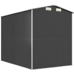 Trädgårdsskjul i galvaniserat stål - Rymlig förvaring | Färg: Antracit | Storlek: 192x274x223 cm
