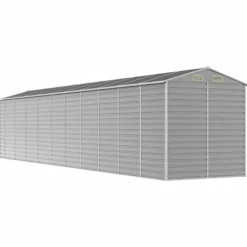 Trädgårdsskjul i galvaniserat stål - Långvarig utomhusförvaring | Färg: Ljusgrå | Storlek: 191x89,5x198 cm