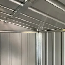 Trädgårdsskjul i galvaniserat stål - Långvarig utomhusförvaring | Färg: Ljusgrå | Storlek: 191x89,5x198 cm