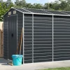 Trädgårdsskjul i galvaniserat stål för utomhusförvaring | Färg: Antracit | Storlek: 191x640x198 cm