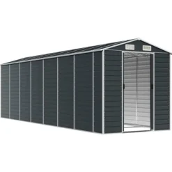 Trädgårdsskjul i galvaniserat stål för utomhusförvaring | Färg: Antracit | Storlek: 191x640x198 cm