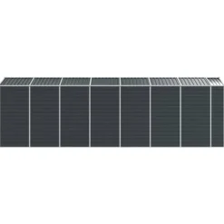 Trädgårdsskjul i galvaniserat stål för utomhusförvaring | Färg: Antracit | Storlek: 191x640x198 cm