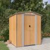 Trädgårdsskjul ljusbrun 192x191x223 cm galvaniserat stål