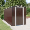 Trädgårdsskjul mörkbrun 192x440x223 cm galvaniserat stål