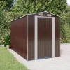 Trädgårdsskjul mörkbrun 192x357x223 cm galvaniserat stål